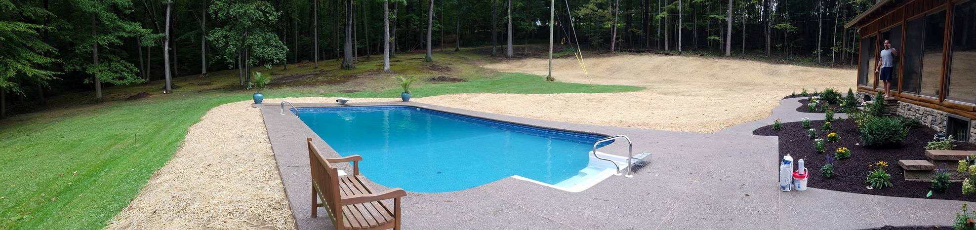 Panoramic finished pool and deck