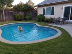 The same backyard with its new pool